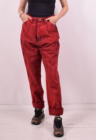 WRANGLER WOMENS VINTAGE JEANS W30 L34 RED 90S