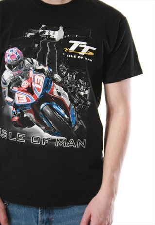 90S VINTAGE ISLE OF MAN RARE OLDSCHOOL T-SHIRT 13613