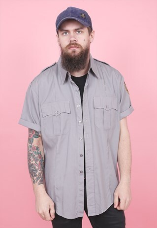 VINTAGE GREY WORKWEAR SHIRT /R12241