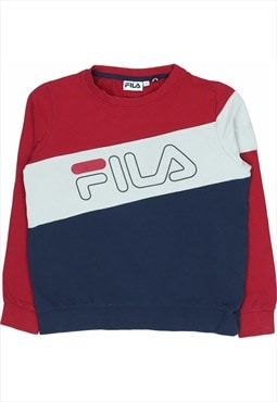 Vintage 90's Fila Sweatshirt Spellout Crewneck Blue, Red,