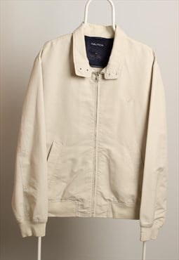 Vintage Nautica Windbreaker Harrington Jacket Cream Size XL