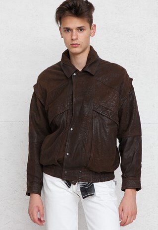 VINTAGE BROWN LEATHER JACKET