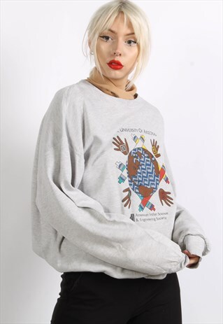 VINTAGE 90'S OVERSIZE ARIZONA UNIVERSITY SWEATSHIRT GREY