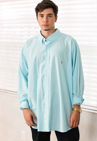 VINTAGE POLO RALPH LAUREN SHIRT LOGO OVERSIZED 90S X 8.4