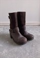 VINTAGE 00S BROWN BIKER BOOTS