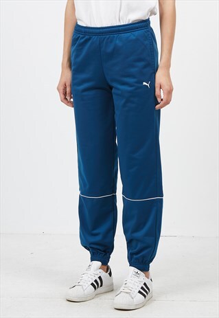 VINTAGE RETRO BLUE PUMA TRACK BOTTOMS JOGGERS