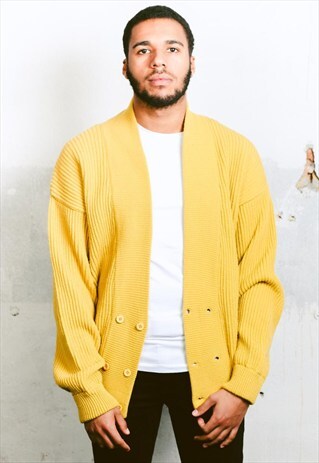 VINTAGE 90S OVERSIZED CHUNKY KNIT CARDIGAN