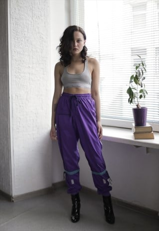 VINTAGE 90'S PURPLE SPORTS JOGGERS