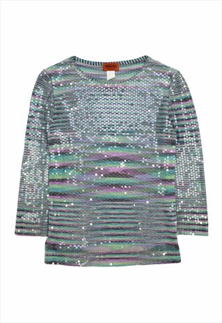 VINTAGE 90S MISSONI MULTICOLOR SEQUIN T-SHIRT