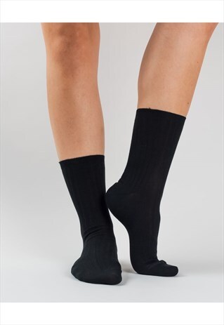 ORGANIC COTTON RIB KNIT SOCKS