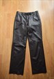 VINTAGE STRAIGHT LEG LEATHER TROUSERS BROWN