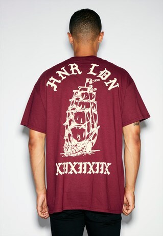 SHIP OVERSIZED BURGUNDY TEE