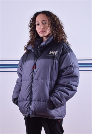 GREY AND BLACK HELLY HANSEN PUFFA JACKET
