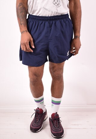 ADIDAS MENS VINTAGE SHORTS LARGE NAVY BLUE 90S