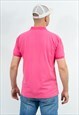 LACOSTE POLO SHIRT VINTAGE Y2K IN PINK COLLARED SHORT SLEEVE