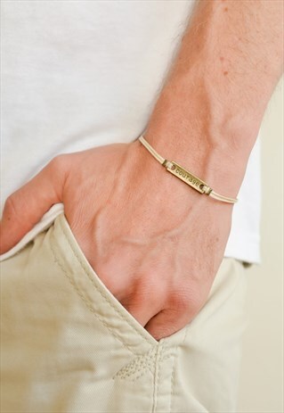 MENS BRACELET BEIGE JEWELRY FOR MEN BRONZE COURAGE GIFT