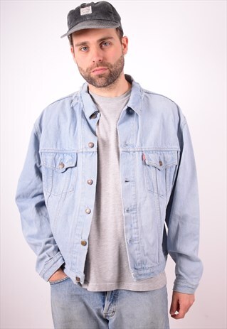 LEVI'S MENS VINTAGE DENIM JACKET LARGE BLUE 90S