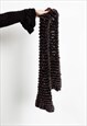VINTAGE Y2K MULTICOLOR GREY KNITTED WOMEN SCARF