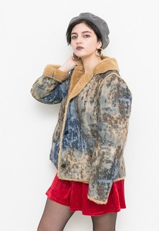 VINTAGE FAUX SUEDE JEAN JACKET