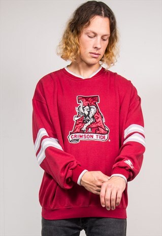 RETRO 90'S STARTER RED CRIMSON TIDE FOOTBALL USA SWEATSHIRT
