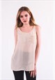 SLEEVELESS RACER BACK VEST TOP WITH CHAIN DETAIL IN CREAM
