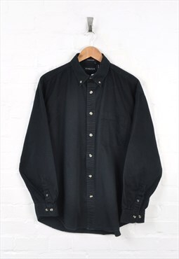 Vintage Oxford Shirt Black Large CV11729
