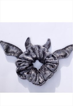 Handmade halloween bat scrunchie 