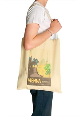 Vienna Vintage Travel Poster Art Tote Bag Aesthetic Austria 