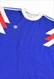 VINTAGE 1980S ADIDAS FOOTBALL JERSEY SHIRT IN BLUE