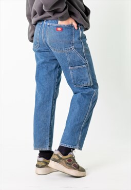 Blue Denim 90s Dickies  Cargo Skater Trousers Pants Jeans
