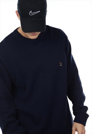 VINTAGE TOMMY HILFIGER CREST LOGO KNITTED SWEATSHIRT JUMPER