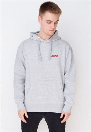 GREY XOXO (RED) HOODIE