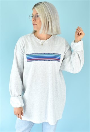 G&G UNISEX ASH/BLUE CHUNKY RAINBOW L/S TEE