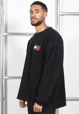 Vintage Tommy Hilfiger Sweatshirt in Black Fleece XL
