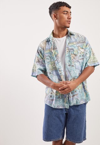 VINTAGE PATTERNED FESTIVAL SHORT SLEEVE SHIRT