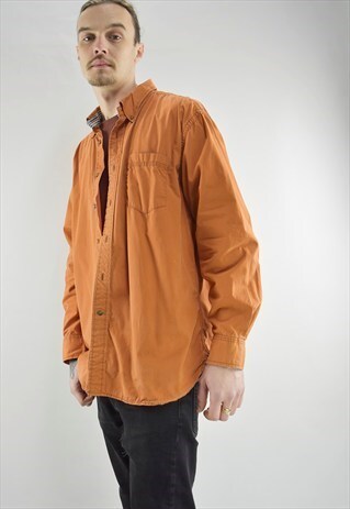 AMAZING BRIGHT ORANGE VINTAGE TOMMY HILFIGER CASUAL SHIRT