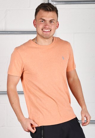 Vintage Polo Ralph Lauren T-Shirt Orange Short Sleeve Medium