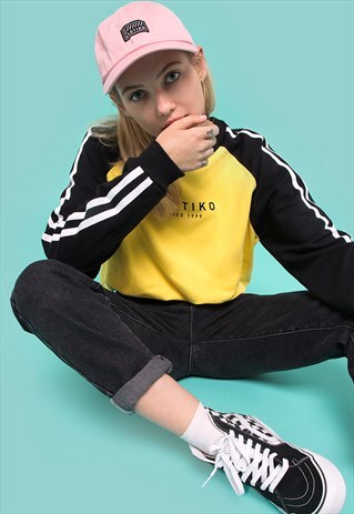 BASIC SWEATSHIRT "NICE" YELLOW / BLACK