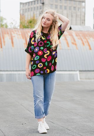 VINTAGE 80S BOLD PATTERNED BLOUSE
