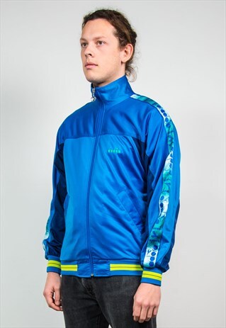 NINETIES VINTAGE DIADORA BLUE TRACKSUIT JACKET TOP