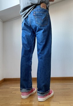 Vintage LEVIS 501 Jeans Wide Leg Denim Pants 90s Wash Blue 