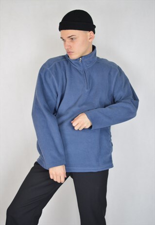 VINTAGE DARK BLUE OVERSIZE FLEECE SWEATSHIRT