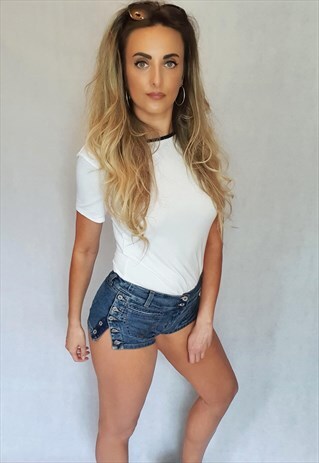 VINTAGE 90'S DOLCE & GABBANA SIDE BUTTON HOT PANTS SHORTS