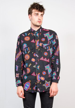 VINTAGE 90'S CRAZY PATTERN SHIRT