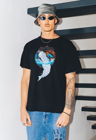 Vintage Y2K Faded Oversize Moby Dick Graphic Printed T-shirt