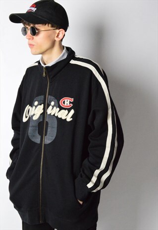 VINTAGE 90S BLACK NHL HOCKEY REEBOK JACKET