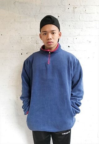 FLEECE SWEATSHIRT/JUMPER WITH RED DETAIL (1990'S/MEN'S)