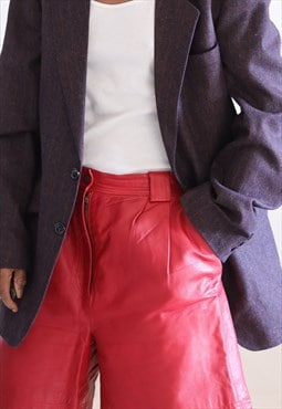 Red leather shorts