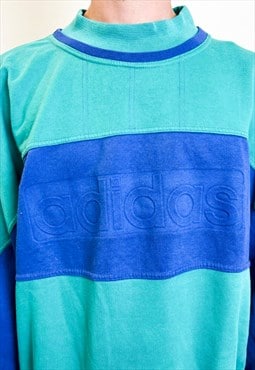 Vintage 90s logo turquoise logo sweatshirt 