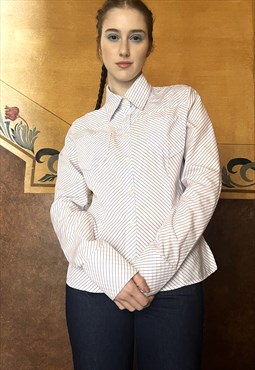 Versace 90s unisex shirt striped collared 
